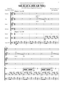 合唱线谱 Sililiza 阿卡贝拉 SATB 四声部混声无伴奏合唱谱 有试听-云音圈