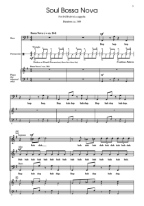 商品为SATB 四声部合唱线谱 Soul Bossa Nova 爱默生版 阿卡贝拉 无伴奏混声合唱  有试听-云音圈