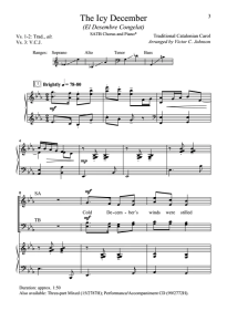 合唱线谱  The Icy December 加泰罗尼亚圣诞歌 SATB 四声部混声合唱谱  有试听-云音圈