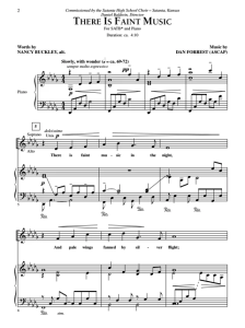 商品为合唱线谱  There Is Faint Music  SATB 四声部混声 有试听-云音圈