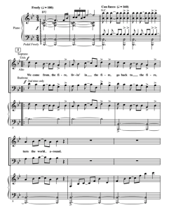 合唱线谱  Turn The World Around 爱默生版 SAB 三声部混声流行合唱谱  有试听-云音圈