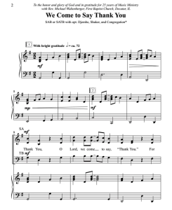 伴奏音频  We Come To Say Thank You 肖普林版 三部或四部混声合唱+钢琴谱 打击乐伴奏  有试听-云音圈