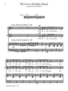 合唱线谱  We're in a Holiday Mood 贝利版 二声部童声女声合唱+钢琴谱  有试听-云音圈