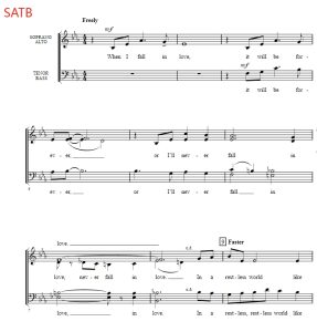 合唱线谱  When I Fall in Love 科比肖版 阿卡贝拉 SATB 四声部混声合唱谱  有试听-云音圈