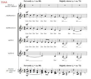 合唱线谱  When I Fall in Love 科比肖版 阿卡贝拉 SSAA 四声部童声女声合唱谱  有试听-云音圈