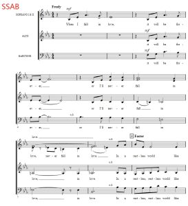 合唱线谱  When I Fall in Love 科比肖版 阿卡贝拉 SSAB 四声部混声合唱谱  有试听-云音圈