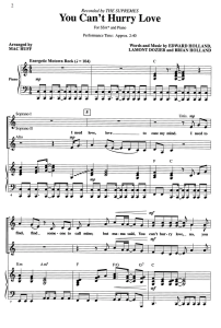 合唱线谱  You Can't Hurry Love 三声部童声女声合唱SSA+钢琴谱  有试听-云音圈