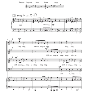 伴奏音频  Zither, Zinga, Zing! 爵士合唱 混声 SATB SAB 童声女声 SA 有试听-云音圈