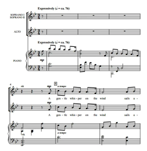 合唱线谱  不要忘记我的心 Forget Not My Heart 三声部童声女声合唱SSA+钢琴谱  有试听-云音圈