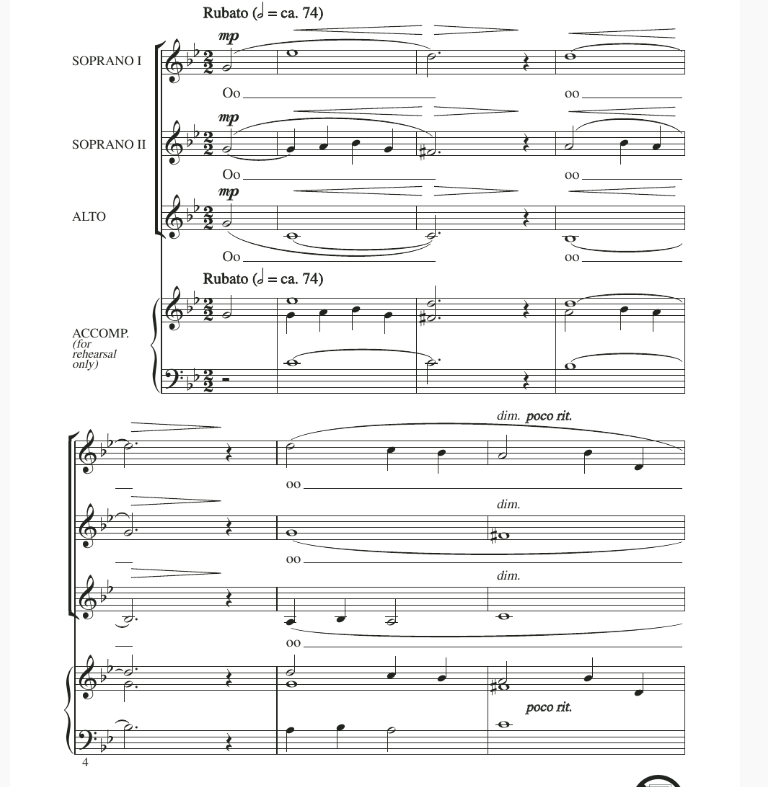 商品为合唱线谱 秋叶 Autumn Leaves 奥康奈尔版 阿卡贝拉 SSA 三声部童声女声合唱 有试听