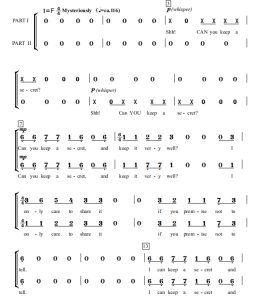 商品为合唱简谱 你能保守秘密吗 Can You Keep A Secret 二部童声女声+钢琴 合唱简谱  有试听-云音圈