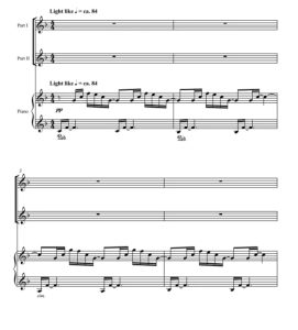 商品为合唱线谱 光从哪里来 From Where Is Light 帕普里斯版 二声部童声合唱+钢琴谱 有试听-云音圈