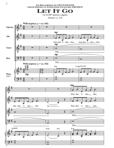 商品为SATB 四声部合唱线谱 冰雪奇缘 Let It Go 爱默生版 混声合唱谱  有试听-云音圈