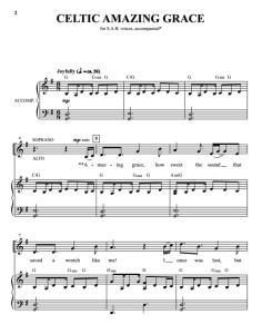 商品为伴奏音频 凯尔特奇异恩典 Celtic Amazing Grace 三声部混声合唱SAB+钢琴 有试听-云音圈