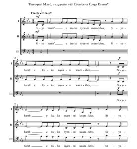 商品为合唱线谱 南非民歌 Siyahamba 罗宾逊版 阿卡贝拉 SAB 三声部混声无伴奏合唱  有试听-云音圈