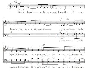 商品为合唱线谱 南非民歌 Siyahamba 罗宾逊版 阿卡贝拉 SATB 四声部混声无伴奏合唱  有试听-云音圈