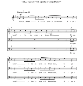 商品为合唱线谱 南非民歌 Siyahamba 罗宾逊版 阿卡贝拉 TBB 三声部男声无伴奏合唱  有试听-云音圈