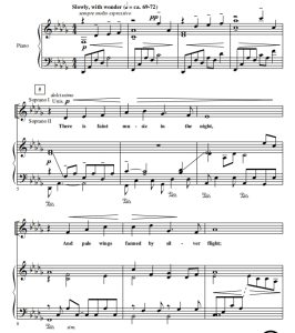 商品为SSA 三声部合唱线谱 There Is Faint Music 童声女声合唱谱  有试听-云音圈