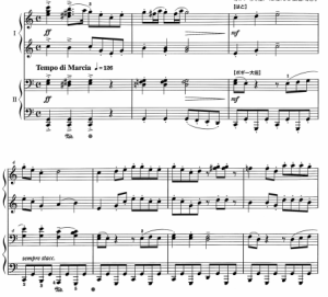 大象去木星之波基上校的鸽子 四手联弹谱  有试听-云音圈