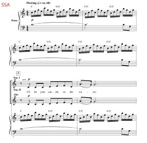 商品为合唱线谱 妙妙龙 Candle On The Water 赫夫版 SSA 三声部童声女声合唱 有试听-云音圈