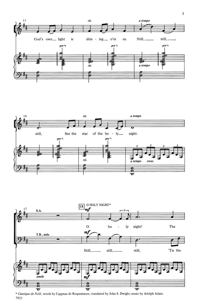 图片[2]-商品为合唱线谱 宁静圣善夜 Still the Holiest Night 凯恩版 SATB 四声部混声圣诞合唱  有试听