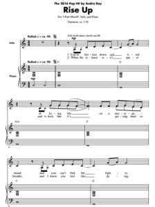 商品为合唱线谱 安德拉.戴 Rise Up 施奈德版 SAB 三声部混声流行合唱 有试听-云音圈