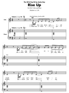 商品为伴奏音频 安德拉.戴 Rise Up 施奈德版 流行合唱 混声SAB 童声女声SSA  有试听-云音圈