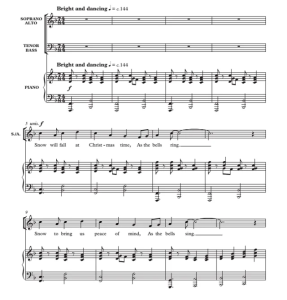 商品为伴奏音频 当钟声响起 As the Bells Ring 四声部混声合唱SATB+钢琴 有试听-云音圈