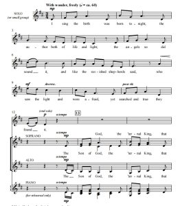 商品为合唱线谱 我歌唱诞生 I Sing the Birth 布鲁恩版 阿卡贝拉 SATB 四声部无伴奏混声合唱  有试听-云音圈