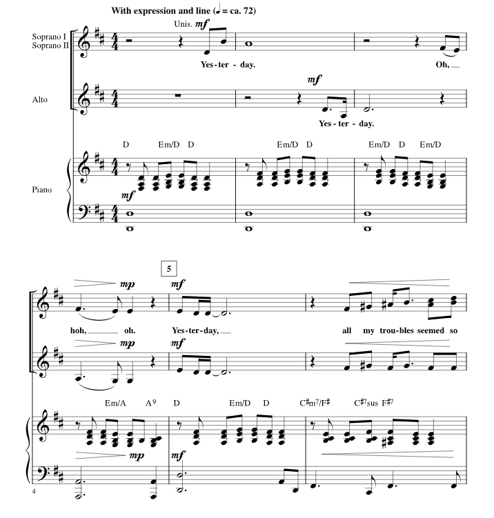 图片[3]-商品为伴奏音频 披头士 Yesterday 奇科特版 合唱伴奏音频 有试听