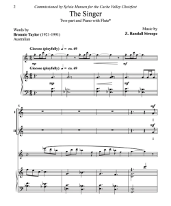 商品为伴奏音频 歌手 The Singer 斯特鲁普版 二声部童声女声合唱+钢琴谱 长笛伴奏 有试听-云音圈