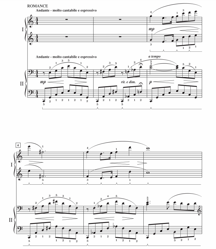 浪漫协奏曲第二乐章 concerto romantique II 四手联弹谱  有试听