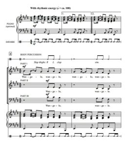 商品为SAB 三声部合唱线谱  海地民歌 Wangolo 格雷版 阿卡贝拉 混声合唱谱 有试听-云音圈