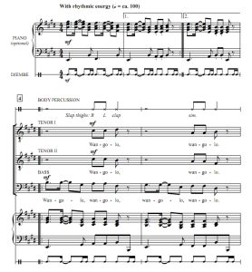 商品为TTB 三声部合唱线谱  海地民歌 Wangolo 格雷版 阿卡贝拉  男声合唱谱 有试听-云音圈