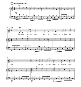 合唱线谱  爱的纯洁之光 四声部混声合唱SATB+钢琴谱 长笛伴奏  有试听-云音圈