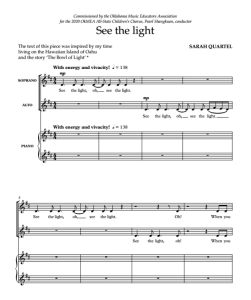 商品为伴奏音频 看见光芒 See the Light 奎特尔版 二声部童声女声合唱+钢琴 有试听-云音圈