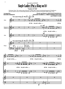 合唱线谱  碧昂丝 Single Ladies 三声部童声女声合唱SSA+钢琴谱  有试听-云音圈