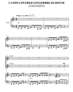 伴奏音频  糖衣姜饼屋 Candy-Covered Gingerbread House 爵士风格 二部童声女声合唱+钢琴谱  有试听-云音圈