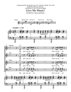 商品为合唱线谱 给我音乐 Give Me Music 四声部混声合唱SATB+钢琴谱   有试听-云音圈