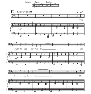 商品为合唱线谱 美国民歌 辛蒂 约翰逊版 TB 二声部男声合唱 有试听-云音圈