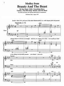 商品为合唱线谱 美女与野兽串烧 爱默生版 SATB 四声部混声合唱 有试听-云音圈