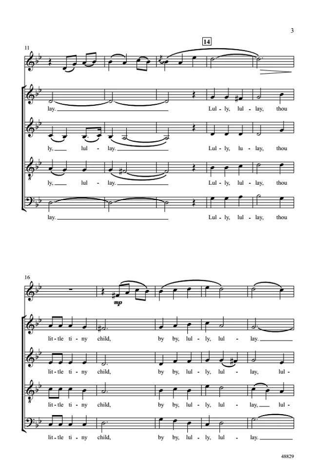图片[2]-商品为合唱线谱 考文垂颂歌 Coventry Carol 布罗斯版 阿卡贝拉 SATB 四声部无伴奏混声合唱谱 双簧管伴奏  有试听