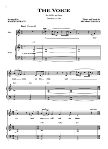 合唱线谱  艾美奎因 The Voice SATB 四声部混声流行合唱谱  有试听-云音圈