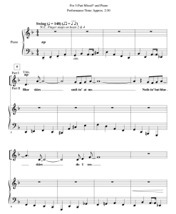 商品为伴奏音频 蓝天 Blue Skies 爱默生版 爵士合唱 混声SAB 童声女声SA 人声  有试听-云音圈