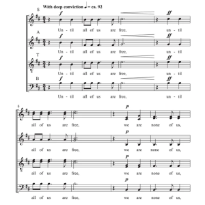 合唱线谱  除非我们都自由 Until All of Us Are Free 阿卡贝拉 SATB 四声部无伴奏混声合唱谱  有试听-云音圈