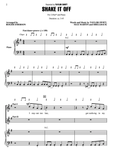 商品为伴奏音频 霉霉 Shake It Off 爱默生版  流行合唱 二部三部童声女声 有试听-云音圈