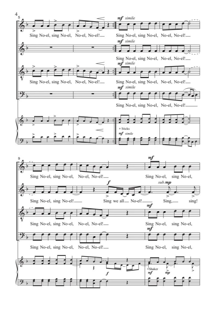 图片[2]-商品为合唱线谱 非洲圣诞节 African Noel 约翰逊版 阿卡贝拉 SATB 四声部混声无伴奏合唱谱 有试听
