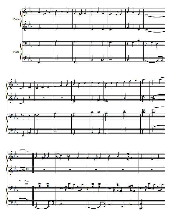 魔术华尔兹 Magic Waltz 四手联弹谱  有试听