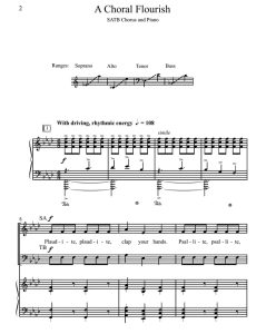 商品为SATB 四声部合唱线谱 A Choral Flourish 斯佩伐克版  混声合唱谱 有试听-云音圈