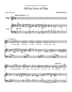 商品为SA 二声部合唱线谱 All For Love of One 奇科特版 童声女声合唱+钢琴谱 有试听-云音圈